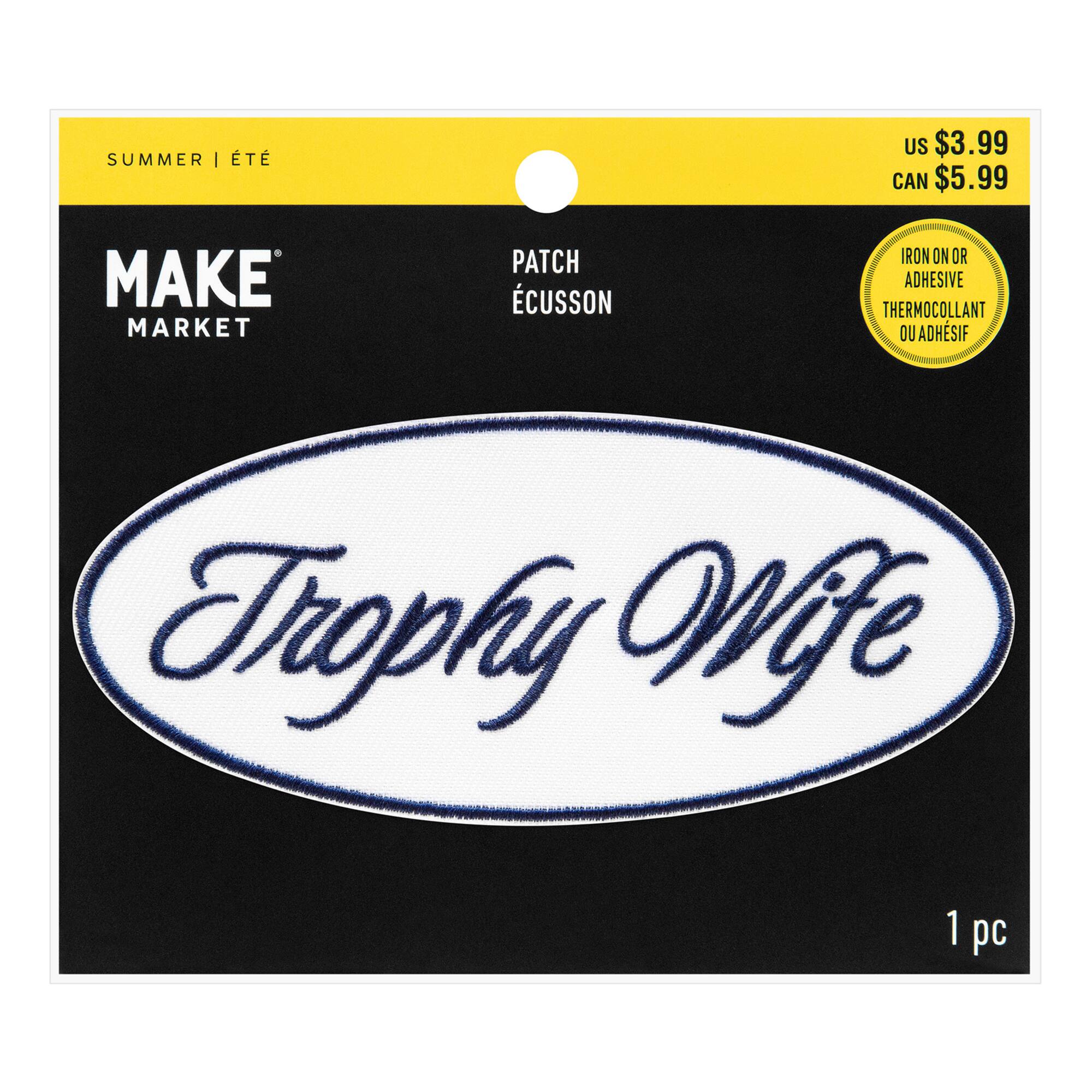 Summer Trophy Wife Iron-On & Adhesive Embroidered Patch by Make Market®